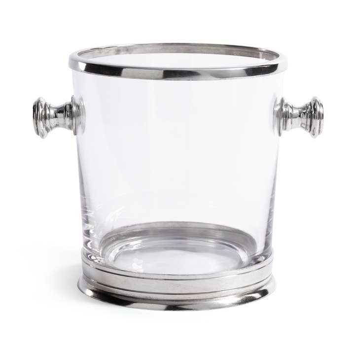 Seau à glace en étain et verre St. Anton avec poignées pour la vente par Zodax
