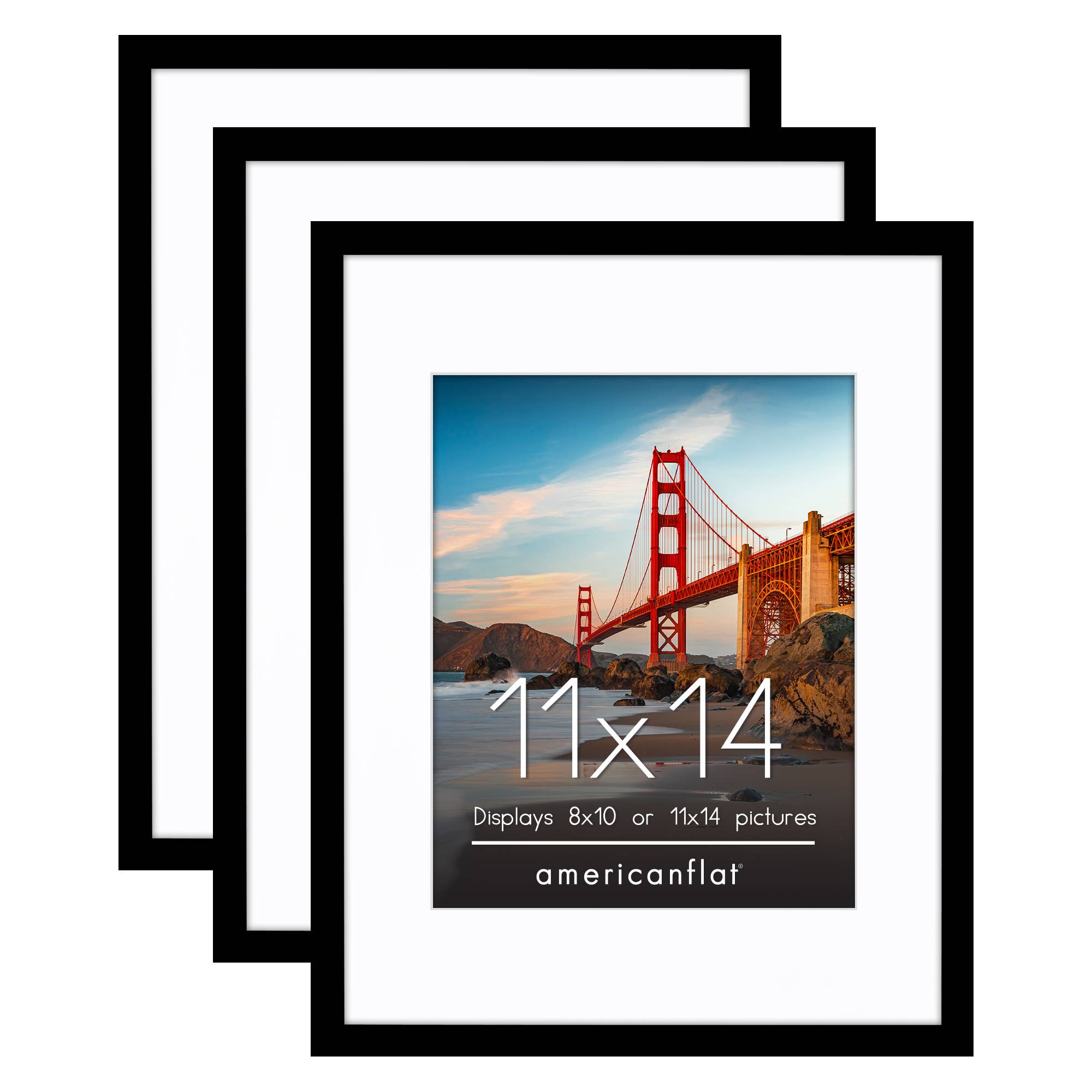 Americanflat 11x14 Black Picture Frames - 3 Pack for wholesale on Faire0