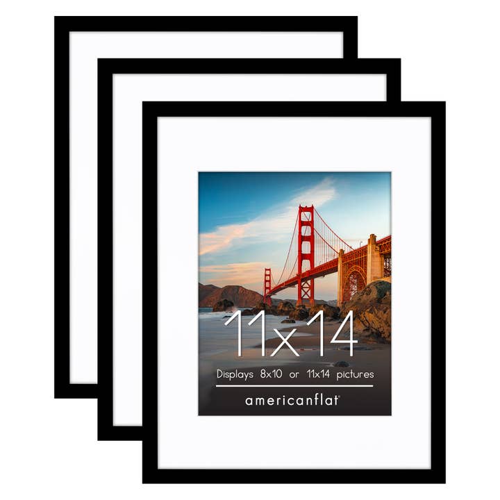 Americanflat 11x14 Black Picture Frames - 3 Pack for wholesale on Faire