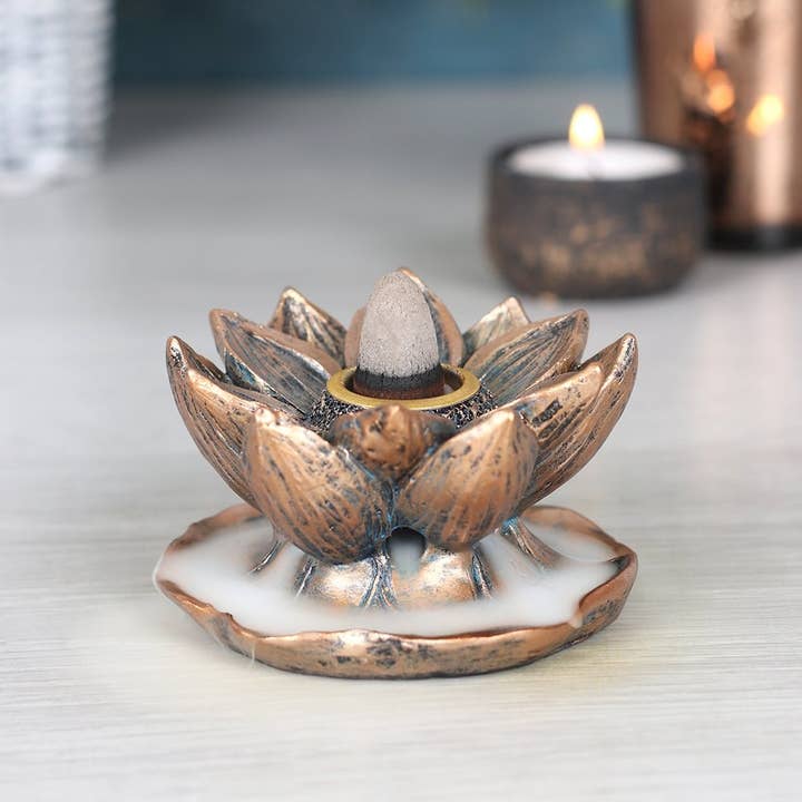 Something Different Wholesale - Wholesale Wierookhouder - Bronzen Lotus Backflow wierookbrander