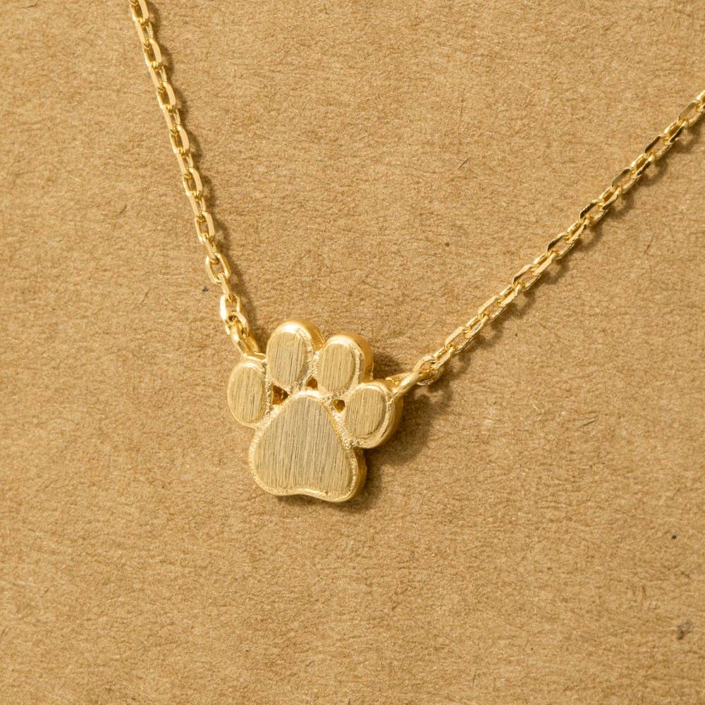 Fame Accessories - Wholesale Pendant/Charm Necklace - Mini Paw Print Charm Necklace3