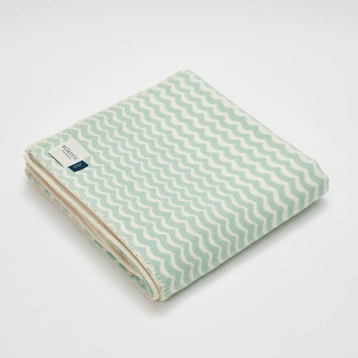 Seafoam Swell Recycled Cotton Blanket for wholesale by Atlantic Blankets