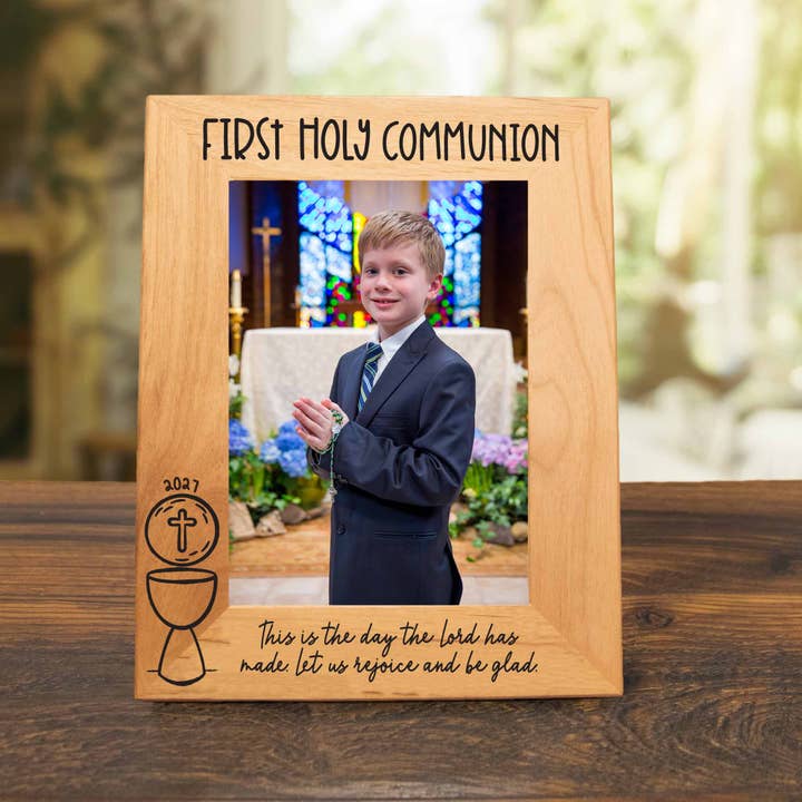 Firefly Wishes - Wholesale Picture Frame - First Holy Communion Wood Picture Frame - Classic Chalice6