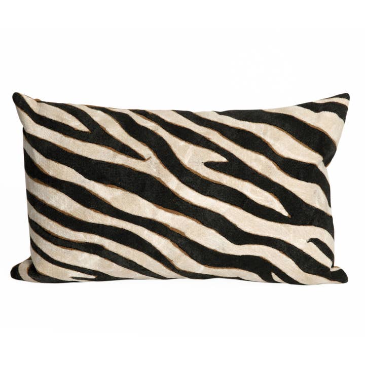 Visions I Zebra Indoor/Outdoor Pillow for wholesale by Liora Manne