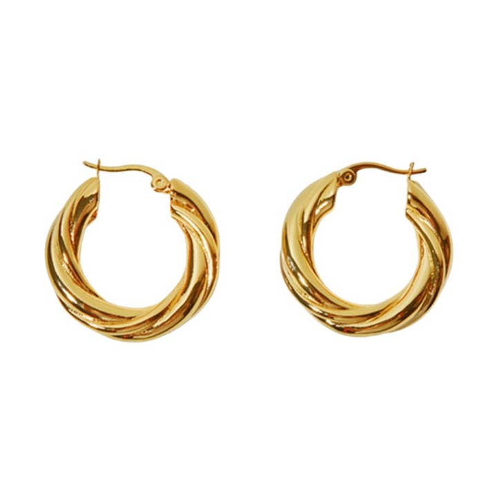 Olive Classic Gold Hoops for wholesale by Réalta