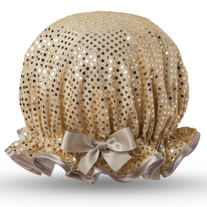 Sparkle Gold Shower Cap for wholesale by Dilly Daydream