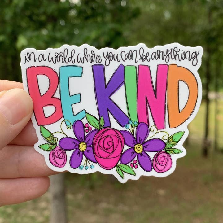 Be Kind Colorful Sticker for wholesale by Painted Skies