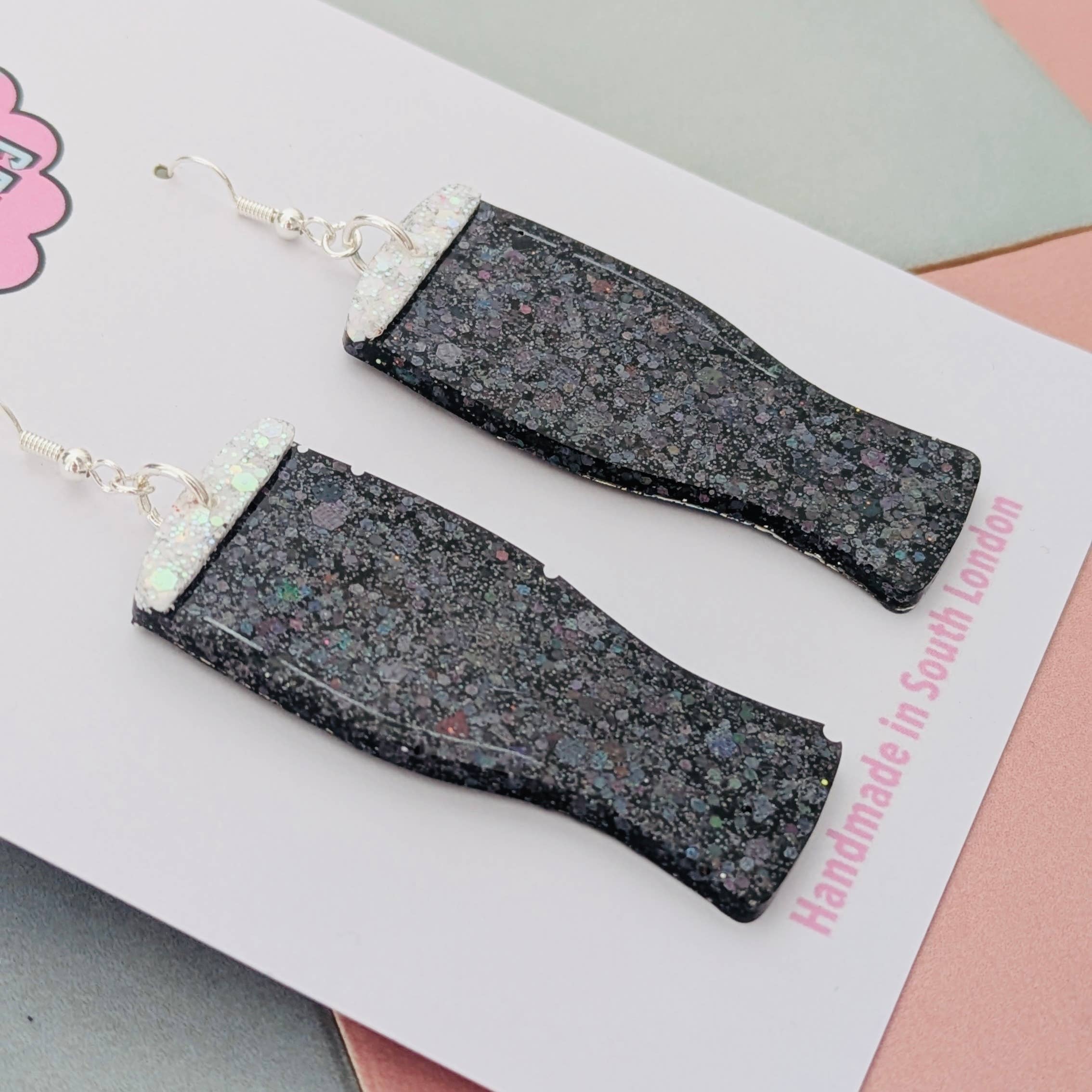 By Heather Filby – wholesale Dangle earrings – Pint Glass Glitter Resin Earrings3