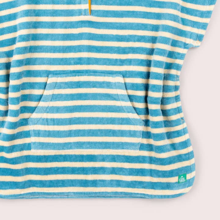 Blue Striped Kids Hooded Beach Poncho for wholesale on Faire2