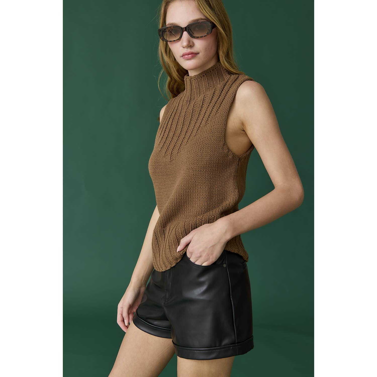 Apolline - Wholesale Sweater Vest - Women's - Mila Turtleneck Knit Vest11