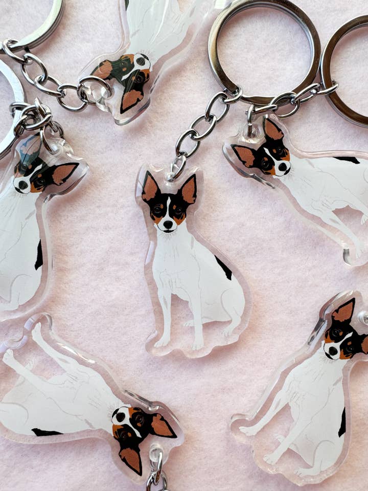 Rat Terrier, Toy Fox Terrier Keychain for wholesale by Our Cheery Corner