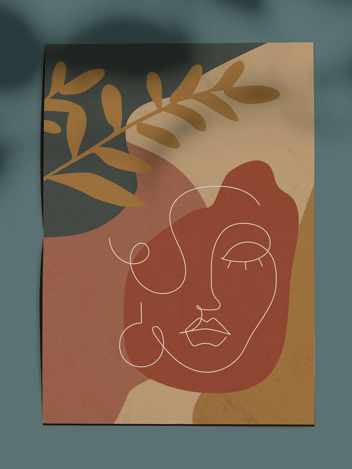 One Line: Faces Art Print for wholesale by la designs