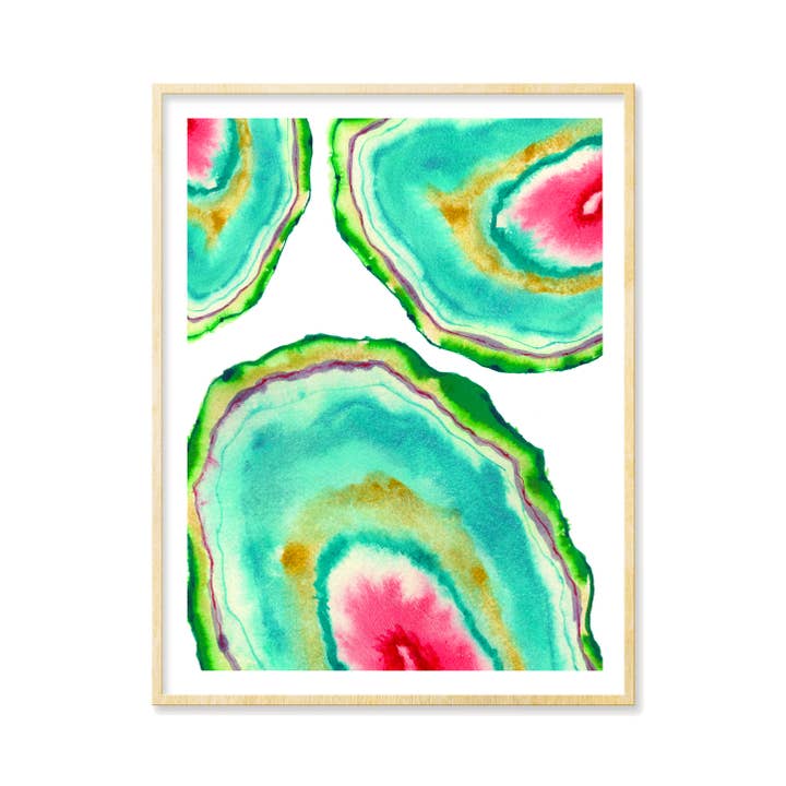 Watermeloen Geode Slices Art Print voor wholesale door Tamara Garvey Illustration