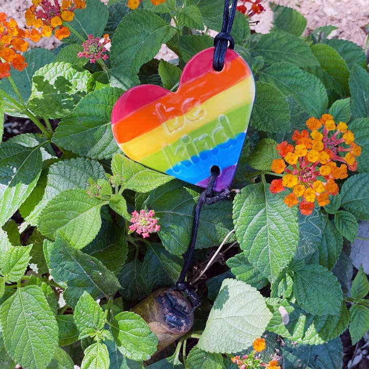Pride Heart Ornament for wholesale by Ben's Bells