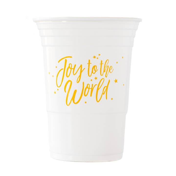 PLTC27 - Joy to the World 18 oz Plastic Cups (24 pcs) for wholesale by My Mind’s Eye