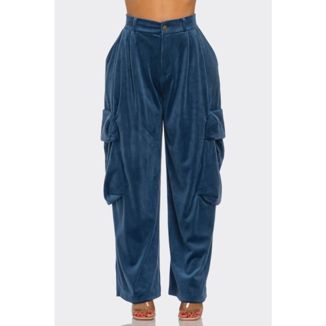 LOVE SENSE - Wholesale Pants - Women's - VELVET BAGGY CRAGO PANTS 4