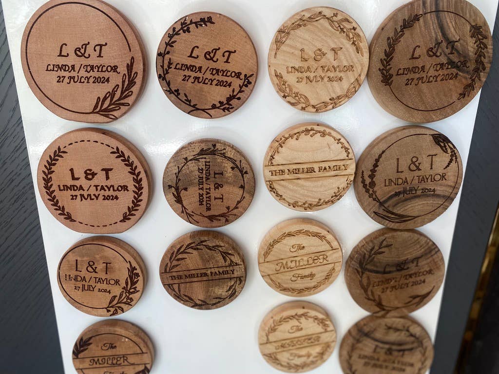 WoodCraftHaven - Vente Sous-verre - Sous-verres en bois fabriqués à la main : des cadeaux de mariage pour votre magasin11