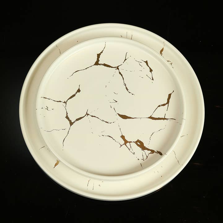 Gold Veined Salad Plate- Set of 4 for wholesale by Little White Dish