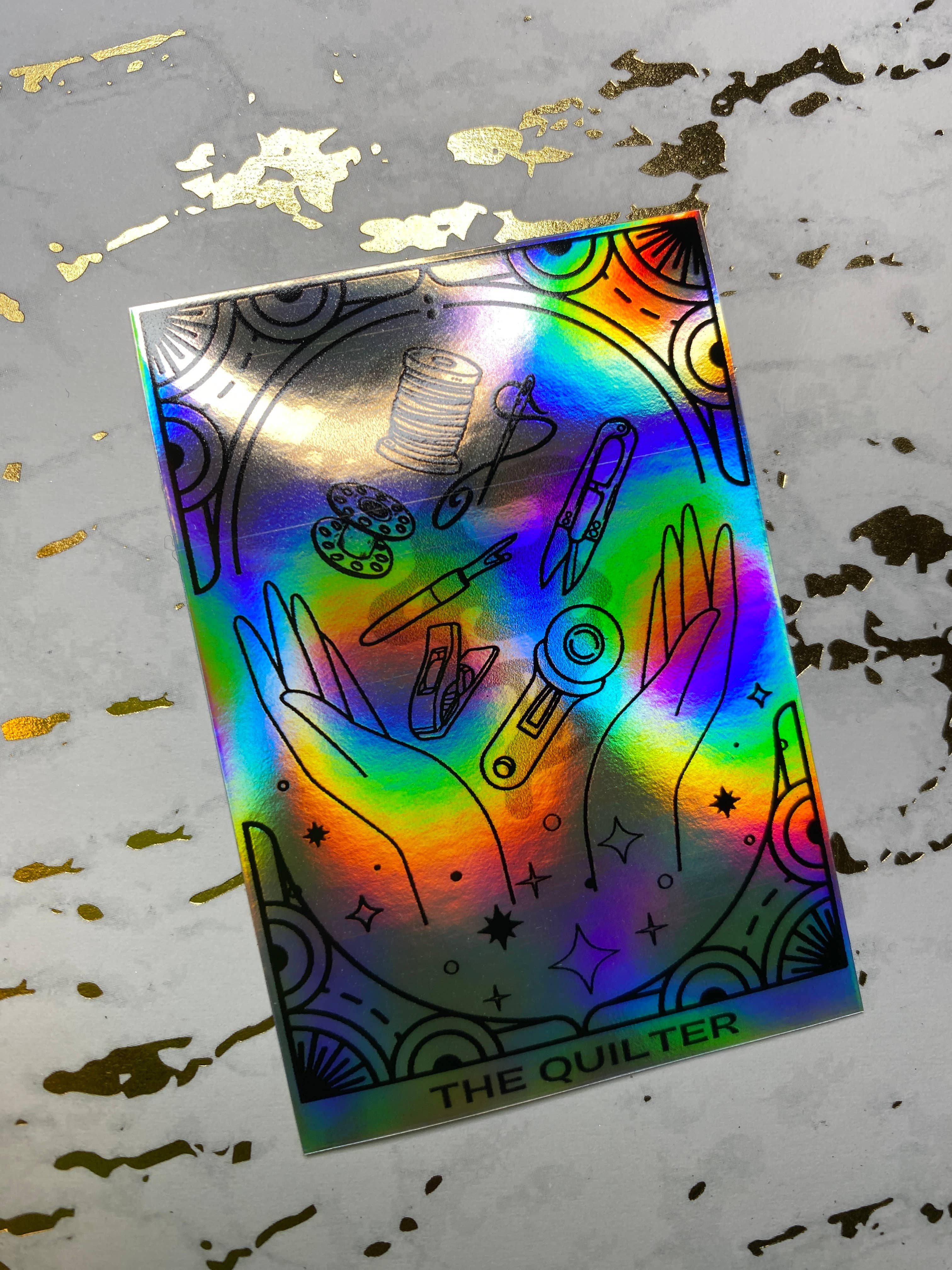 Zipped & Printed - Wholesale Phone & Laptop Stickers - The Quilter Tarot Sticker6