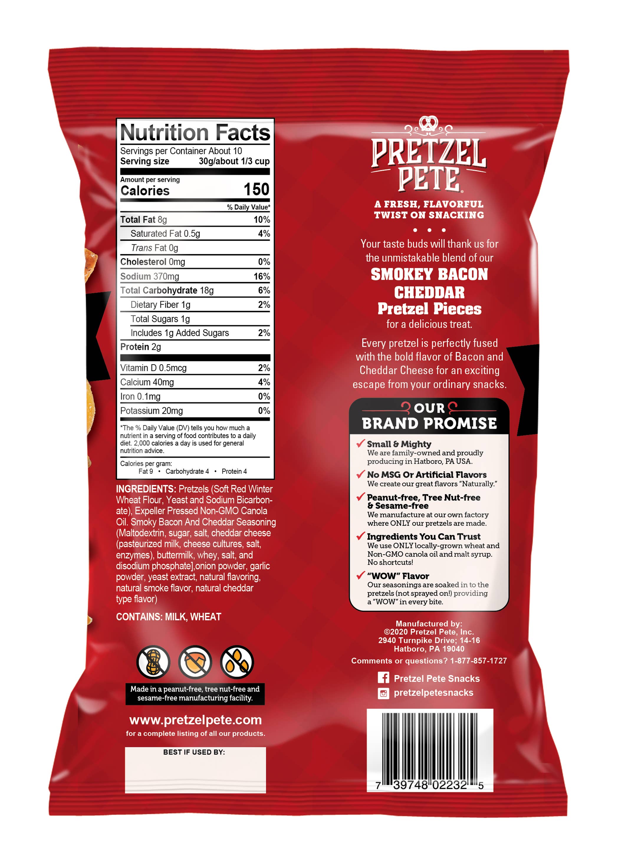 Pretzel Pete - Wholesale Pretzels - Smokey Bacon Cheddar Pretzel Pieces 9oz1