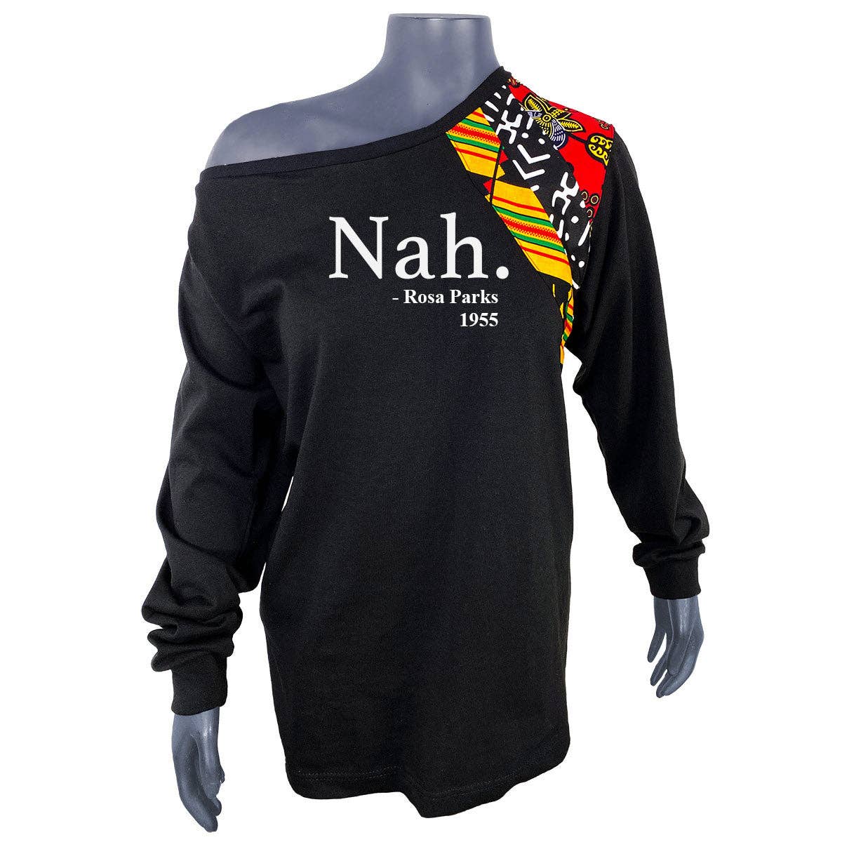 Cloth & Cord, LLC - Wholesale Screen Printed T-Shirt - Women's - Nah Rosa Parks Tshirt | Women's Black Long Sleeve Cold Shoulder Tshirt  |Unique Shirt | Black History Month T-shirt |  African | Unisex Shirt | Black Owned Business | Cloth & Cord0