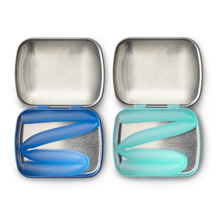 GoSili - Wholesale Drinking Straw - Reusable Silicone Straw + Case 2pk (Cobalt/Mint)