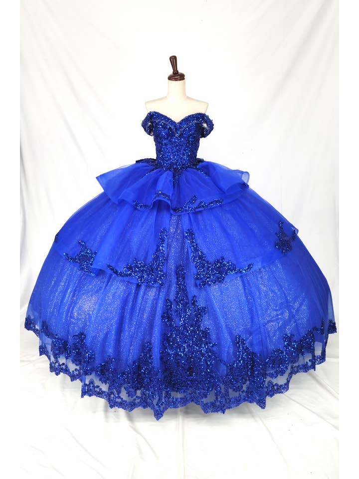 Chicas - Wholesale Dress - Women's - Multilayered Quince Dress With Bow and Sequins CHF30632