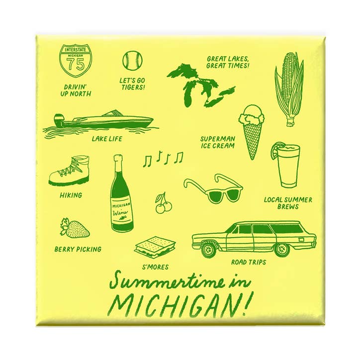 Imán de verano en Michigan para venta al por mayor de City Bird