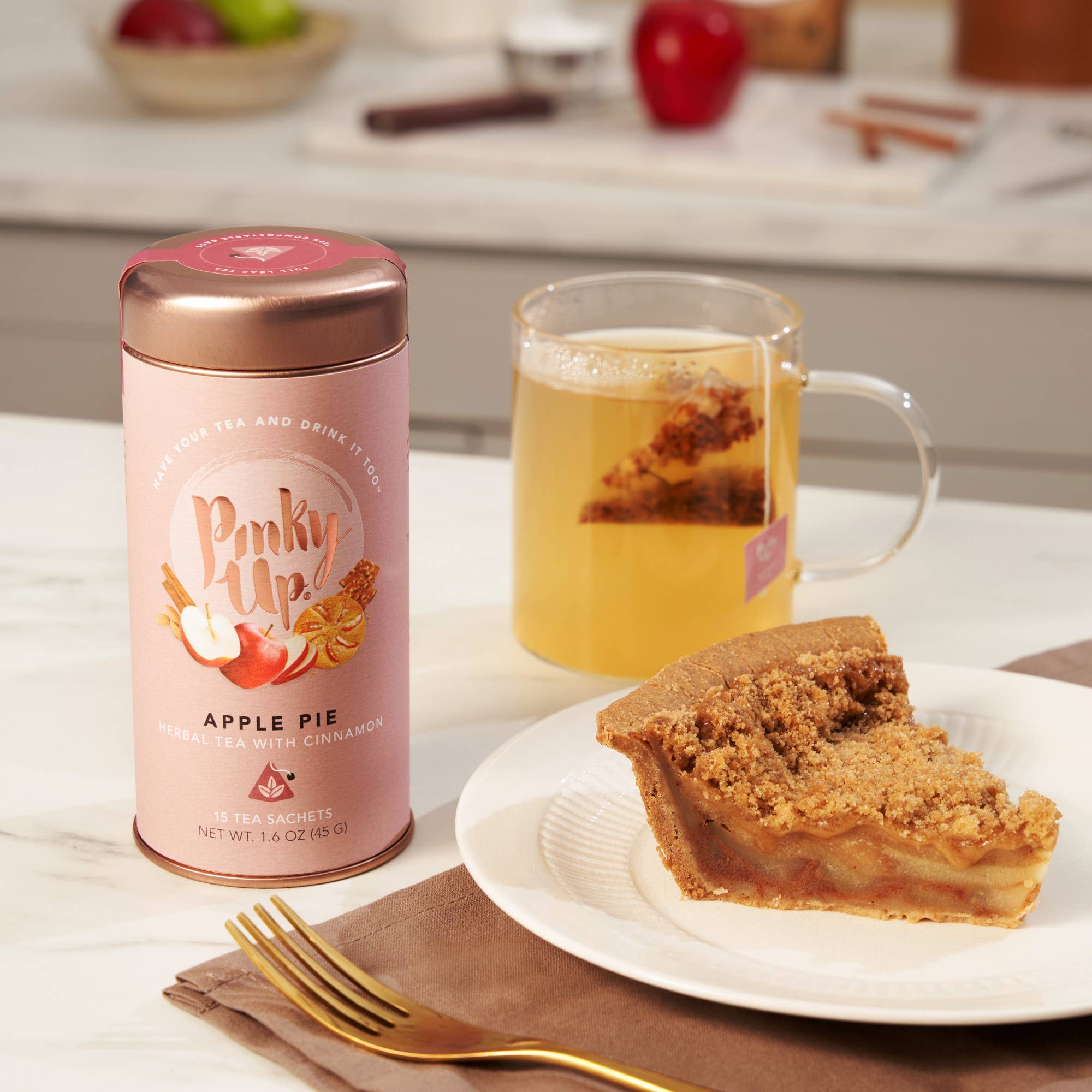 Pinky Up - Vente Sachets de thé - Tisane à la tarte aux pommes 15 sachets2