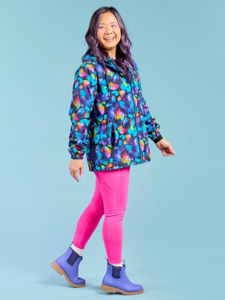 Mama Movement - Wholesale Raincoat – Women's - Rainbow Splatter Raincoat - Adults1