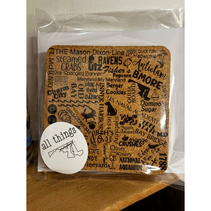 B4homemade, LLC - Wholesale Coasters - All Things Maryland Cork Coaster 3