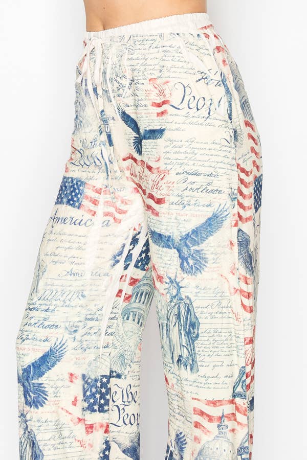 Drawstring pants w/ RED WHITE AND BLUE OLS-4703BG FREEDOM for wholesale on Faire2
