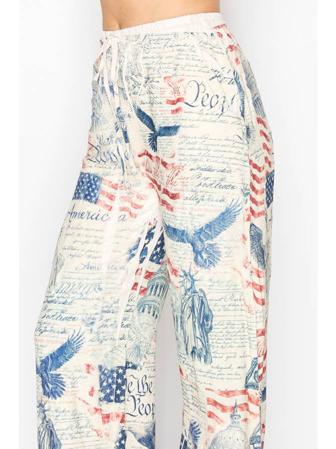 Drawstring pants w/ RED WHITE AND BLUE OLS-4703BG FREEDOM for wholesale on Faire2