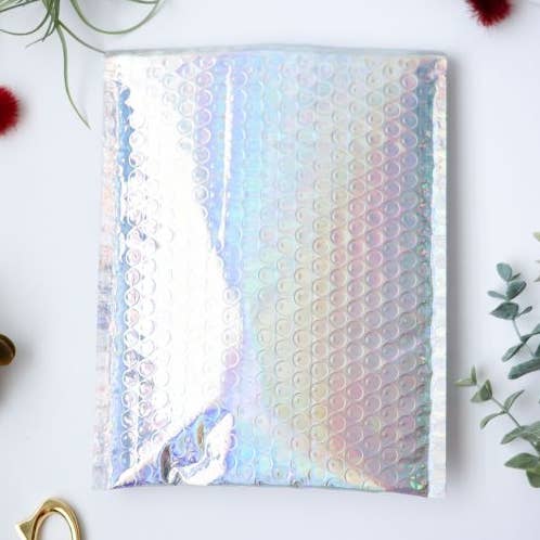 6.5x10 Holographic Metallic Poly Bubble Mailers for wholesale by Eleven Fashion