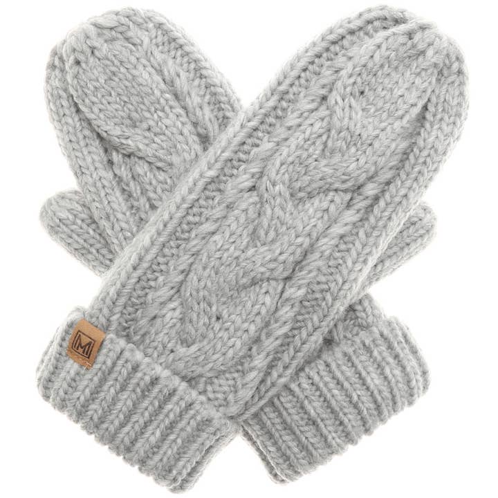 Fashion City - Wholesale Mittens - Women's - Winter Gloves Cable Knit Mittens with Fleece Lined1