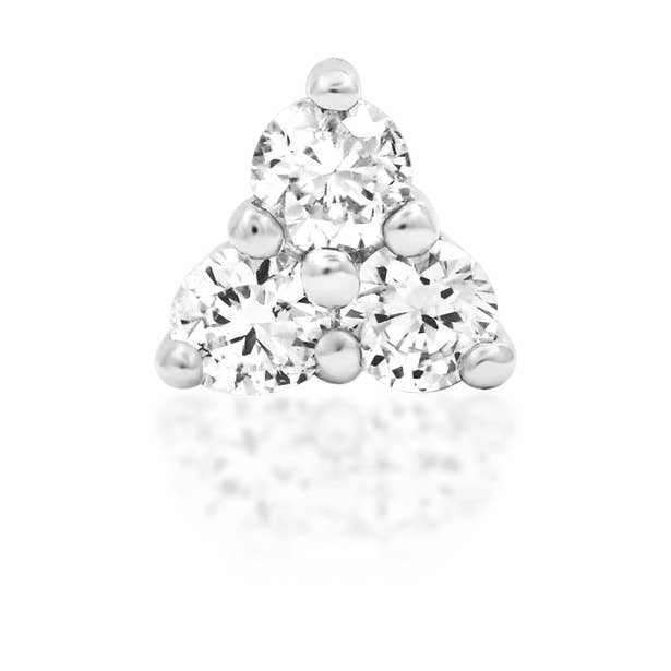Diamond Trinity Threadless End – 14K Gold for wholesale by Piercing-zone