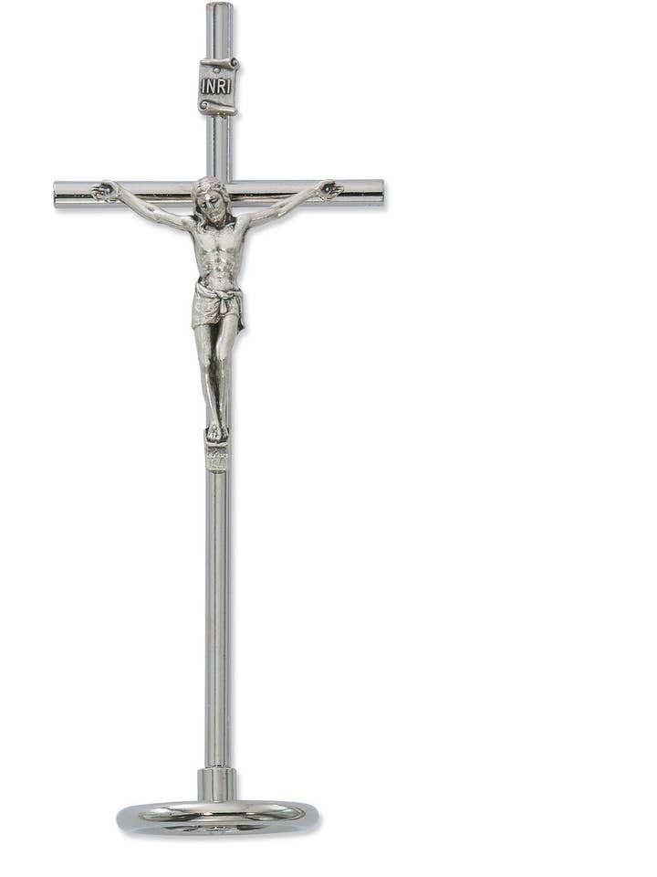 Crucifix debout religieux en argent pour la vente par Hail Mary Gifts