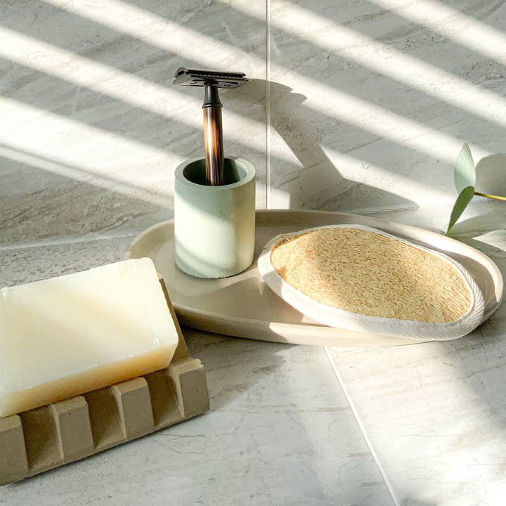 Left Corner Goods - Wholesale Decorative Tray - Concrete Oval Tray | candle catch all | Plant tray5