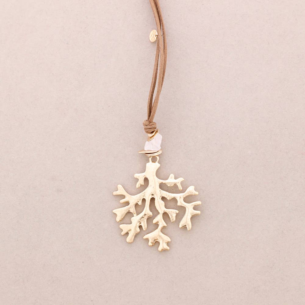 Sonata – Engroshandel Halskæde med vedhæng – Lang halskæde med koralvedhæng i metal7