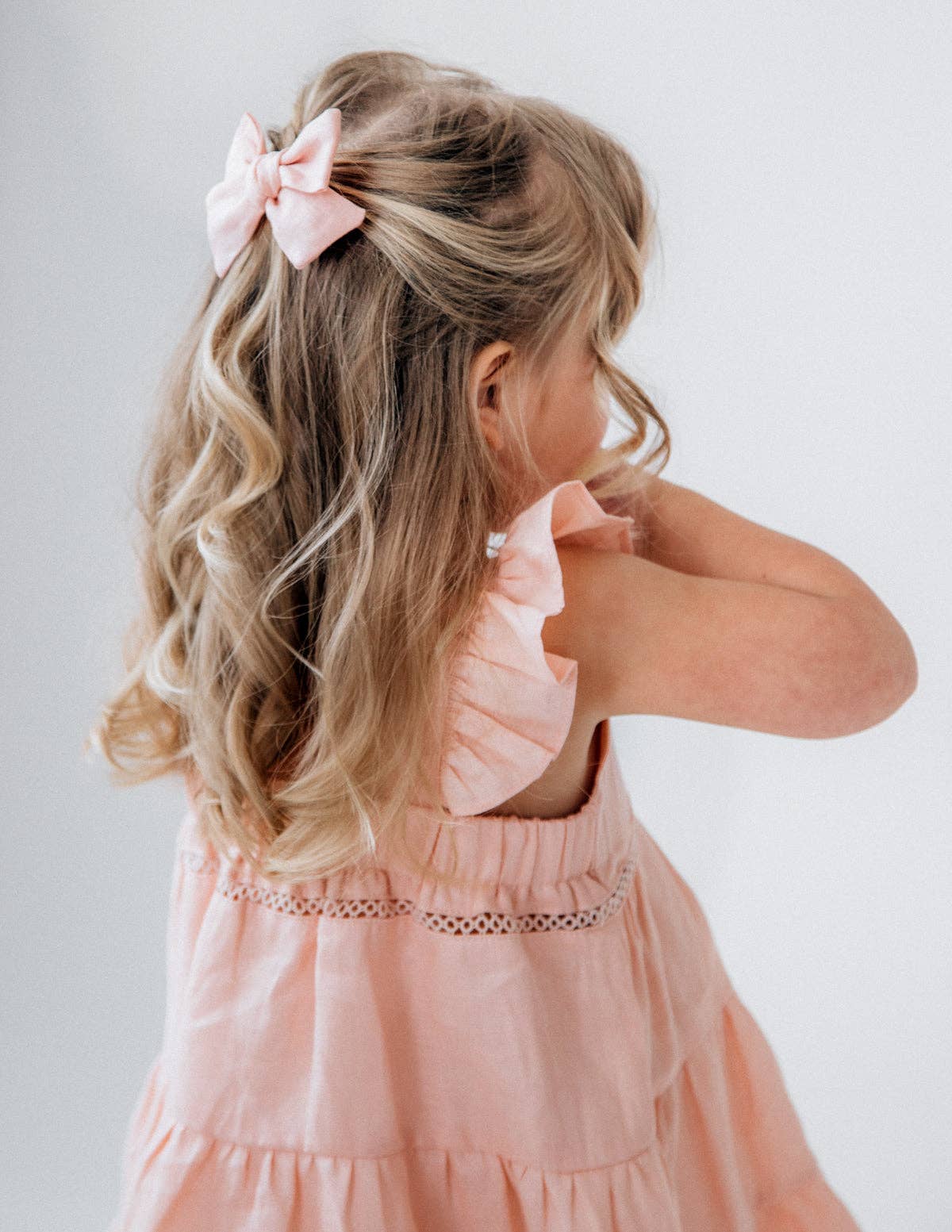 Karibou Kids - Wholesale Fashion Headband - Baby - Skylah Pinwheel Linen Bow Headband - Strawberry Shortcake5