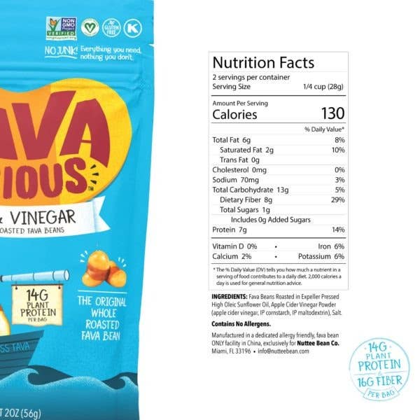 Favalicious® - Wholesale Chips - Favalicious Salt and Vinegar - Pack of 36 x 2oz bags2
