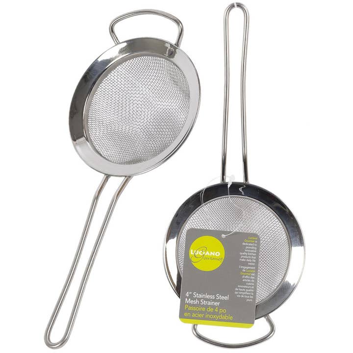 Luciano Gourmet 4" Stainless Steel Mesh Strainer for wholesale by Luciano Gourmet