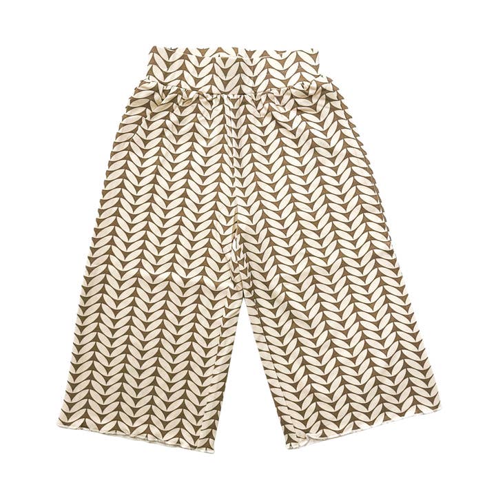 Gaucho Pants | Neutral Mod Geo | Bamboo for wholesale by Sadie Scott