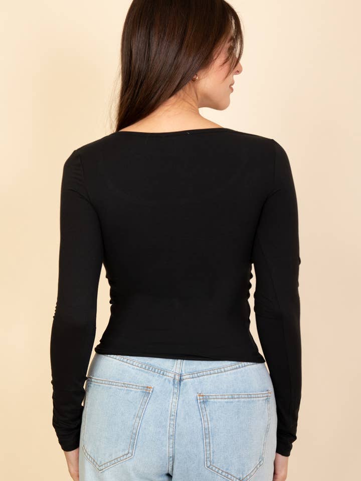 CAPELLA APPAREL - Wholesale Knit Top - Women's - Square Neck Long Sleeve Top2