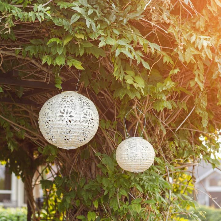 Allsop Home & Garden - Wholesale Lantern - Stella Boho 12" Globe Solar Lantern - Pearl