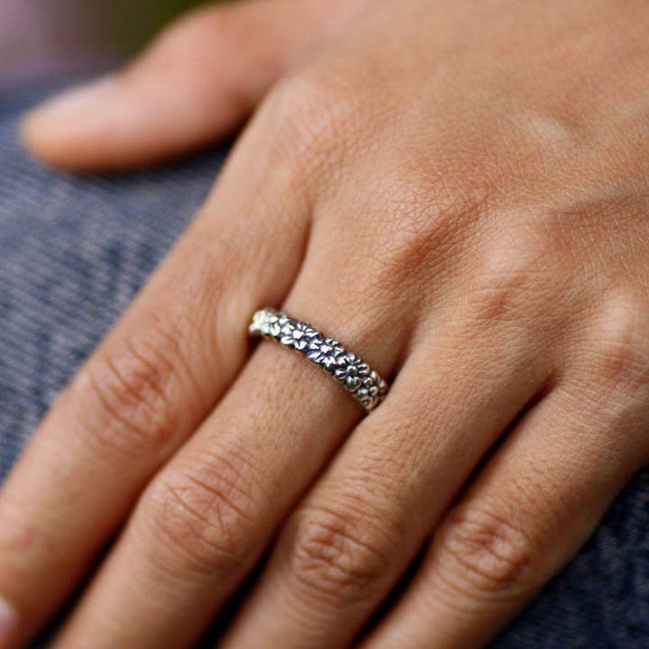 NOVICA - Wholesale Band/Stacked Ring - NOVICA Silver Garland Sterling silver flower ring