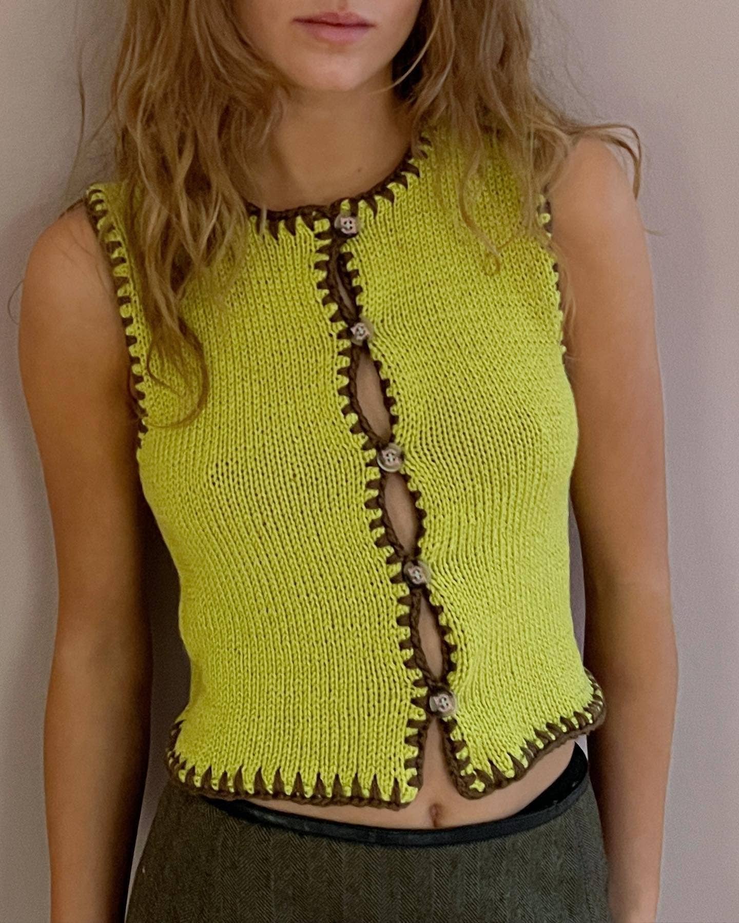Hope & Sunshine - Wholesale Knit Top - Women's - Colorblock Knit Crop Top With Embroidered Vest4
