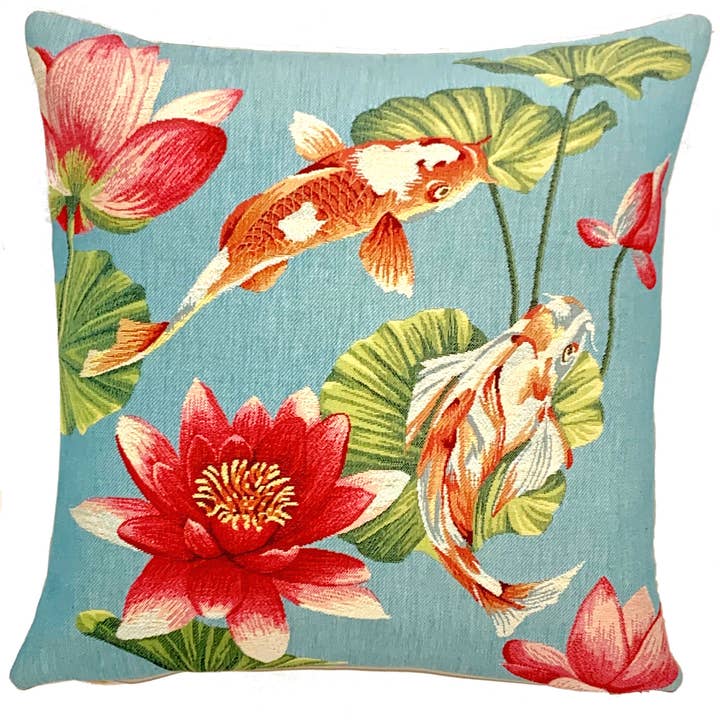 Koi Fish Pillow Cover - Fish Decor - Koi Art for wholesale by yapatkwa - art of the loom