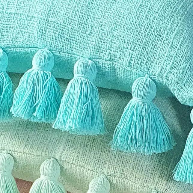 Suksma - Wholesale Throw pillow cover - Violina Woven Cotton & Tassel Cushion|Available in 4 colours2