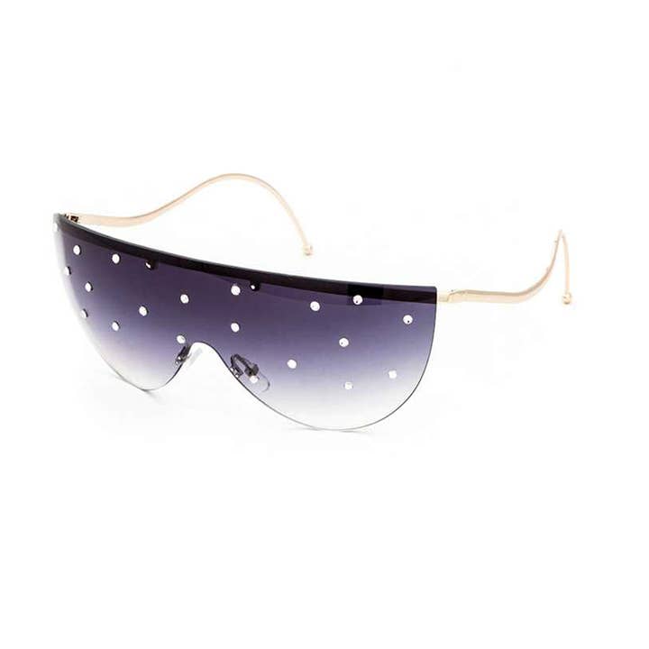 Rope & Spurs - Wholesale Sunglasses - Women's - Crystal Pave Shield Sunglasses